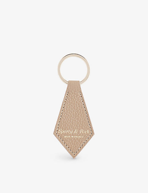 SPORTY & RICH: Logo-foiled pointed leather keyring