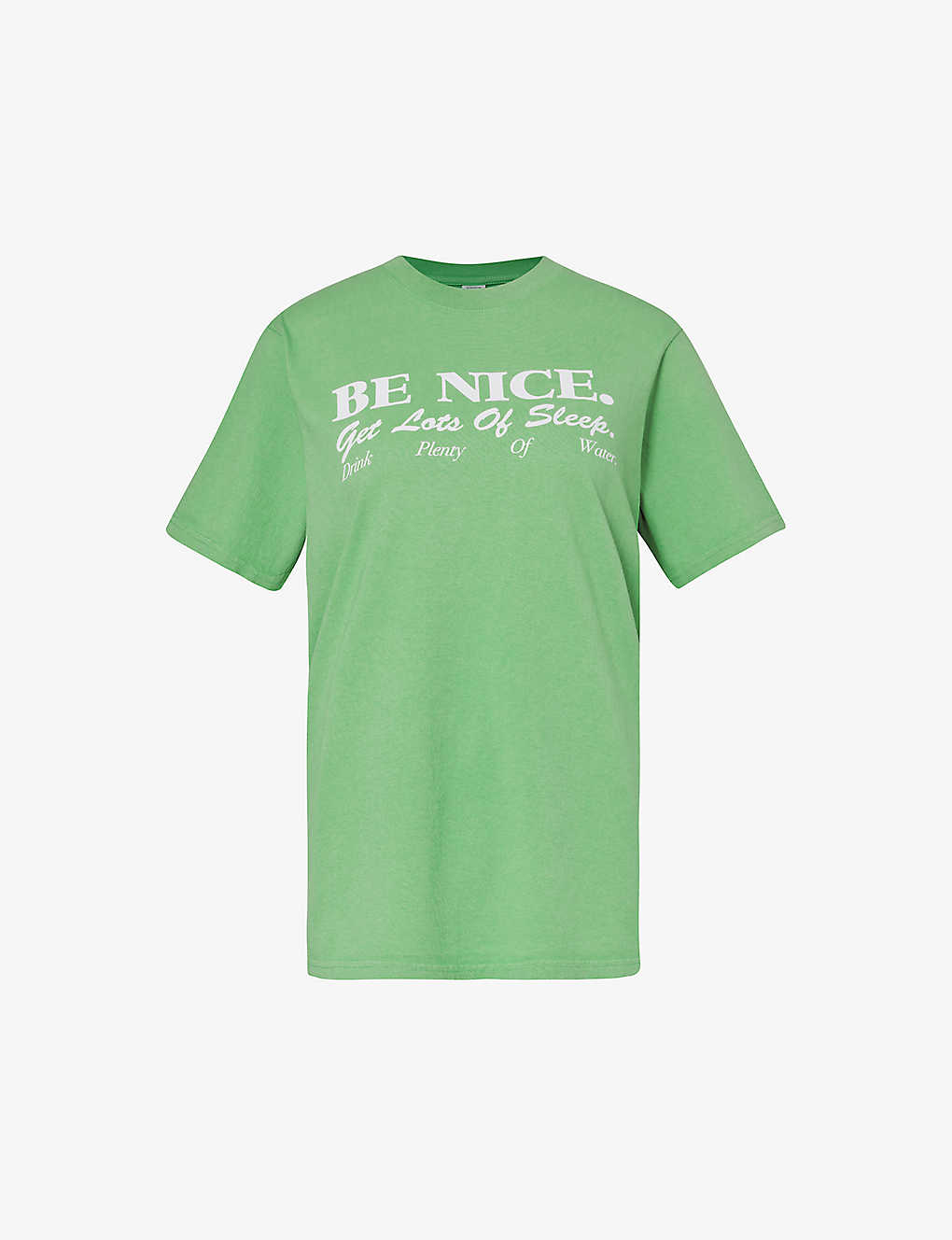 Sporty And Rich Be Nice Text-print Cotton-jersey T-shirt In Verde