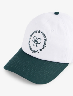 Shop Sporty And Rich Logo-embroidered Wool Baseball Cap In White
