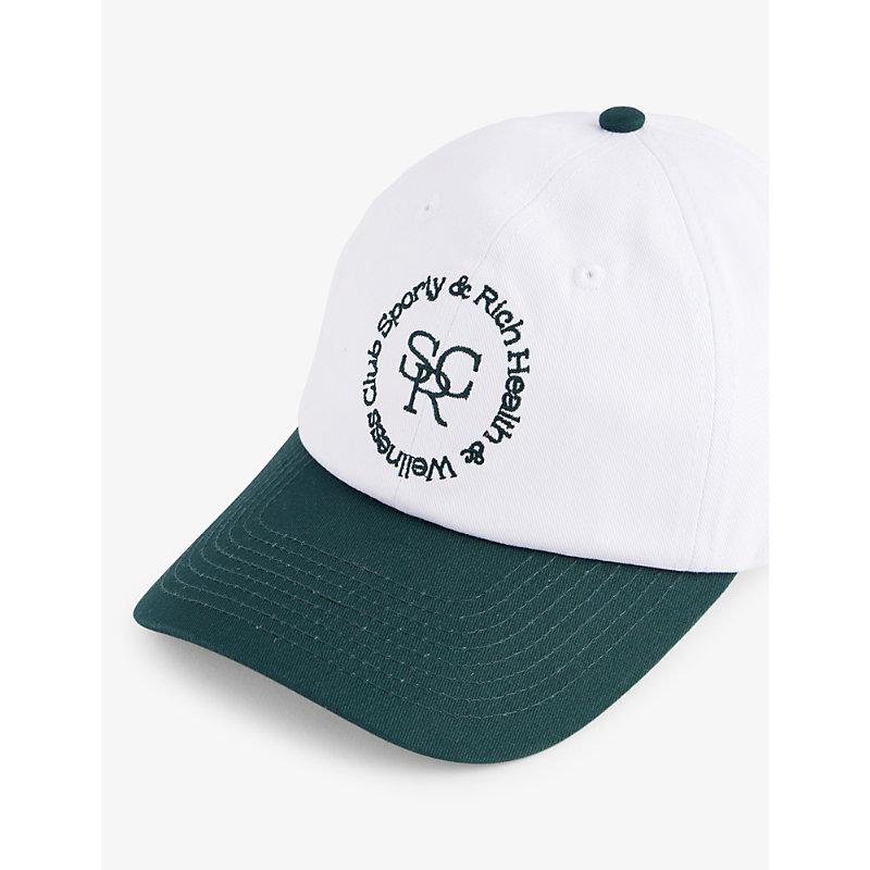 Shop Sporty And Rich Logo-embroidered Wool Baseball Cap In White