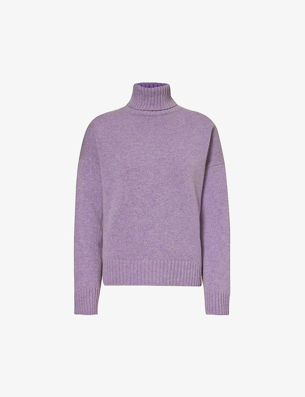 Sporty And Rich Turtleneck Relaxed-fit Wool Jumper In Eggplant