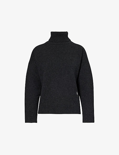 SPORTY & RICH: Turtleneck relaxed-fit wool jumper