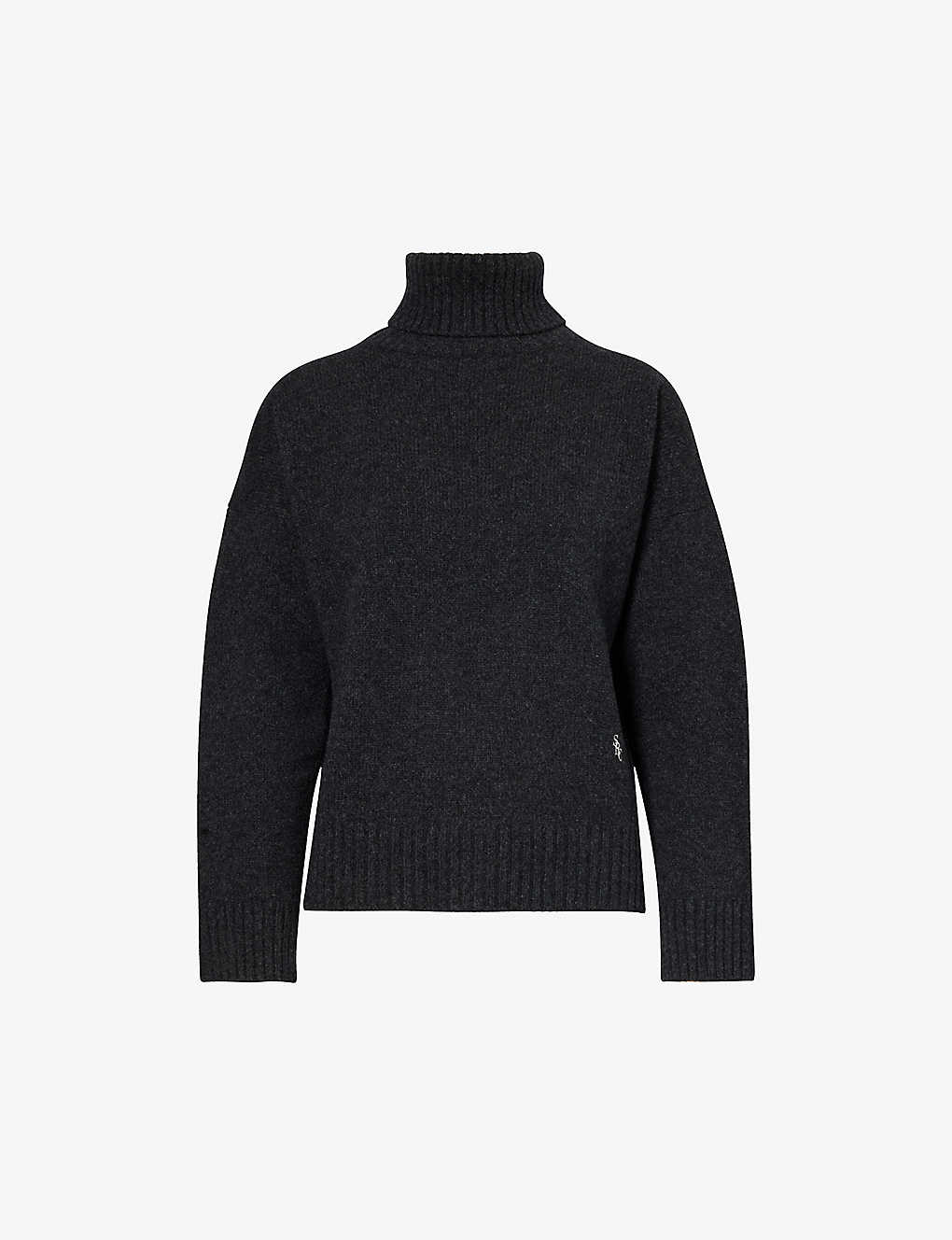 Sporty And Rich Turtleneck Relaxed-fit Wool Jumper In Grey