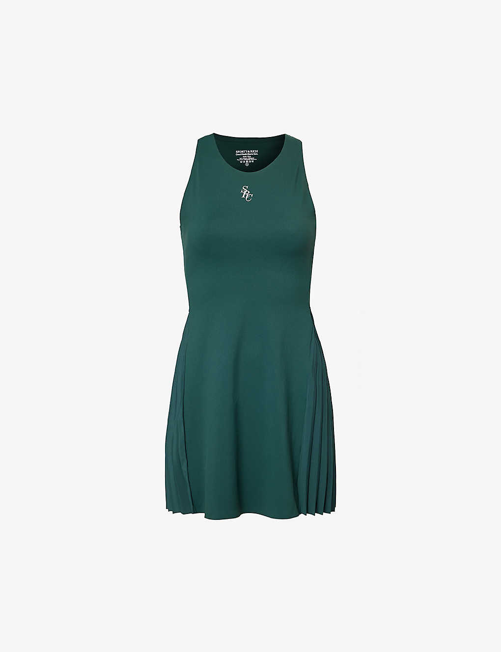 Sporty And Rich Logo-embroidered Sleeveless Stretch-woven In Green