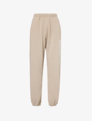 Sporty And Rich Wellness Tapered-leg Cotton-jersey Jogging Bottoms In Elephant