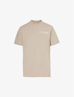 SPORTY & RICH: French logo-print cotton-jersey T-shirt