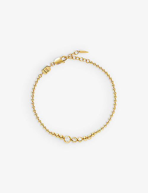 MISSOMA: Articulated 18ct yellow gold-plated vermeil recycled sterling-silver and zirconia bracelet