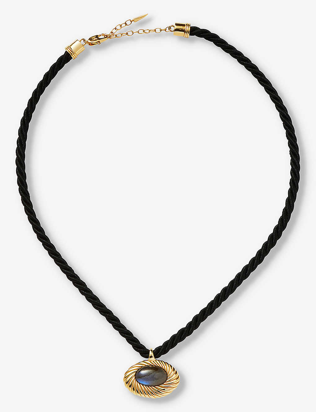 Missoma Womens Gold Caspia 18ct Recycled Gold-plated Brass, Cord, And Labradorite Necklace