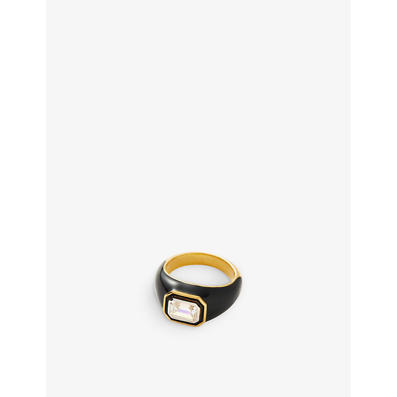 Shop Missoma Domed 18ct Recycled Gold-plated Sterling-silver And Zirconia Ring