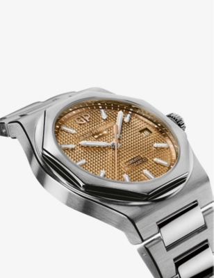 Shop Girard-perregaux 81005-11-3154-1cm Laureato Stainless-steel Automatic Watch In Copper