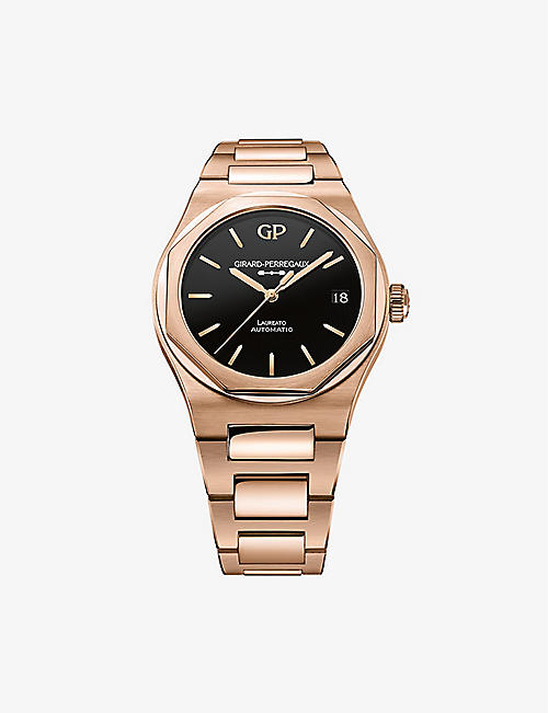 GIRARD-PERREGAUX: 81010-52-3118-1CM Laureato 18ct rose-gold automatic watch
