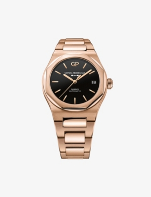 Girard-perregaux Mens Black 81010-52-3118-1cm Laureato 18ct Rose-gold Automatic Watch