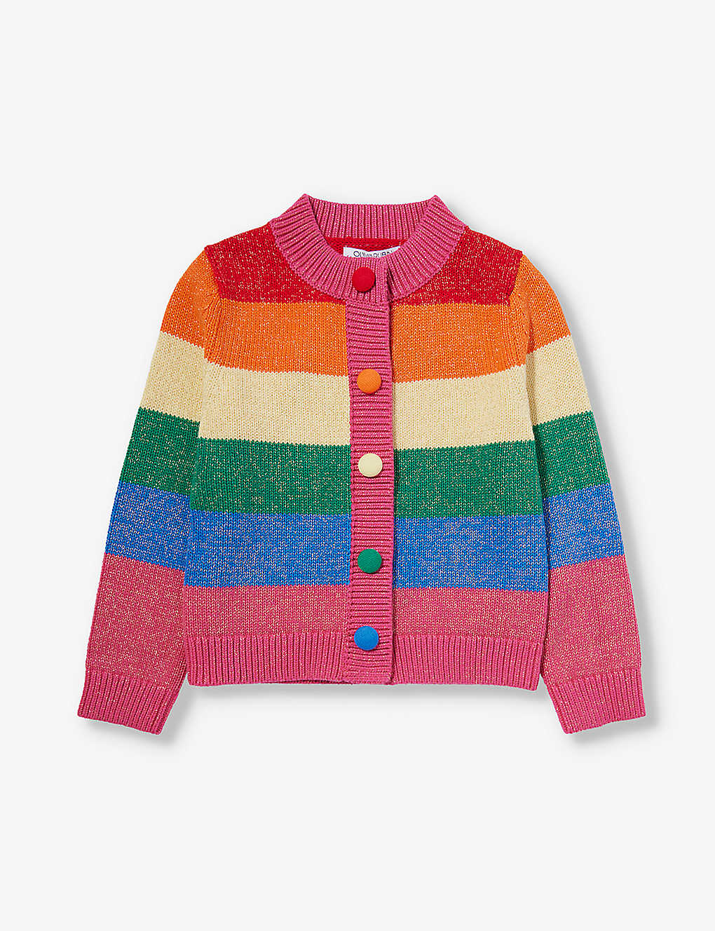 Olivia Rubin Girls Rainbow Stripe Kids Rainbow Striped Cotton-blend Cardigan 2-13 Years