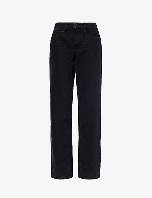 PAIGE: Noella brand-patch mid-rise wide-leg jeans