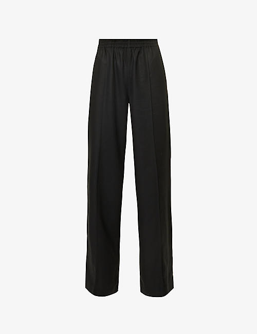 PAIGE: Harper paperbag-waist wide-leg mid-rise woven trousers