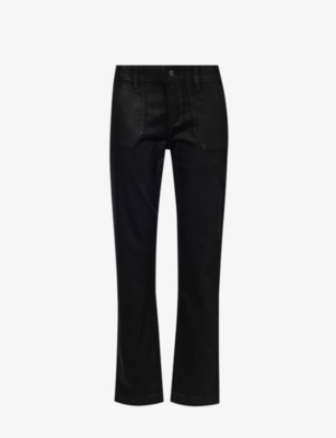 PAIGE: Mayslie straight-leg mid-rise stretch cotton-blend trousers