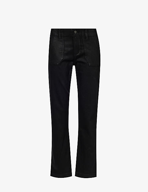 PAIGE: Mayslie straight-leg mid-rise stretch cotton-blend trousers