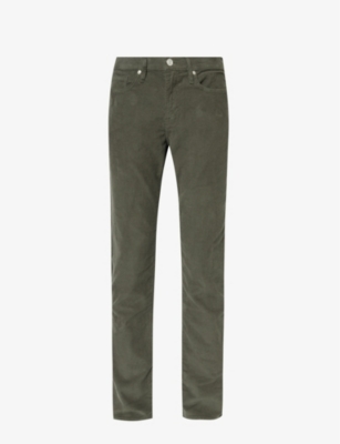 Frame L'homme Slim-fit Stretch Cotton-corduroy Trousers In Grey