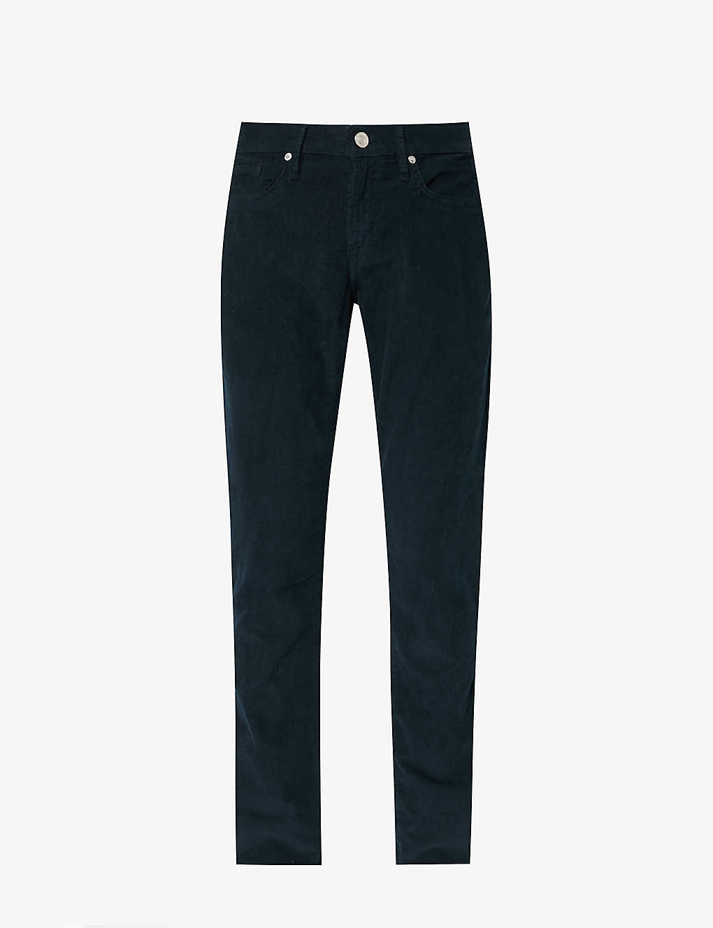 Frame L'homme Slim-fit Stretch Cotton-corduroy Trousers In Navy