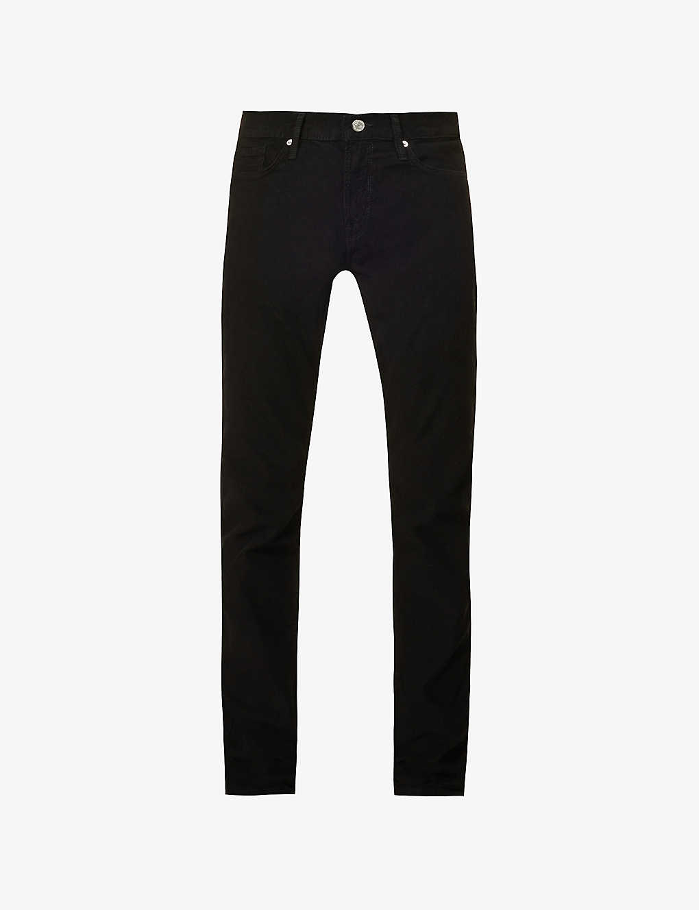 Frame L'homme Slim-fit Stretch Cotton-corduroy Trousers In Black