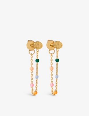 ENAMEL COPENHAGEN: Lola 18ct yellow gold-plated recycled sterling-silver and pearl drop earrings