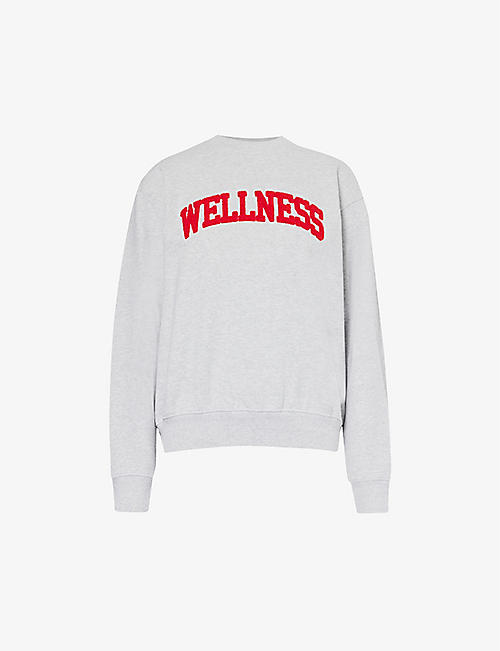 SPORTY & RICH: Wellness branded-print cotton-blend sweatshirt