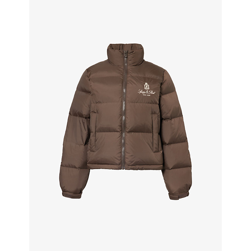 Sporty And Rich Vendome Cropped Down Jacket In Brown