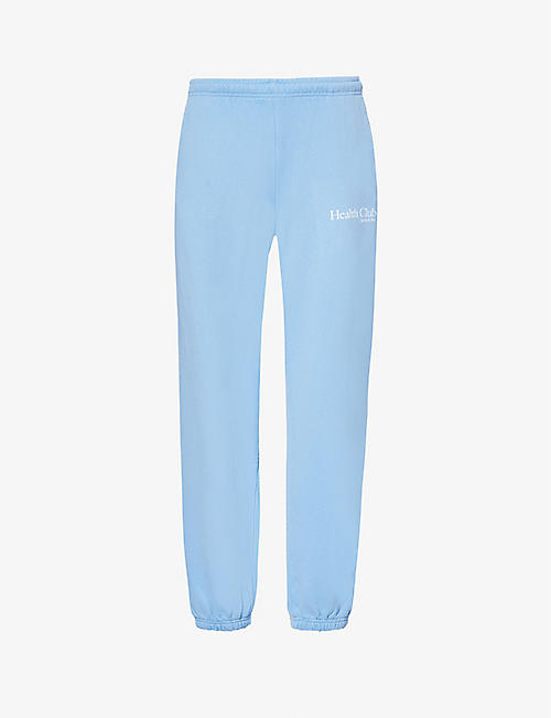 SPORTY & RICH: Health Club branded-print cotton-jersey jogging bottoms