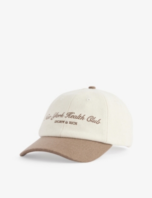 SPORTY & RICH: Health Club brand-embroidered wool cap