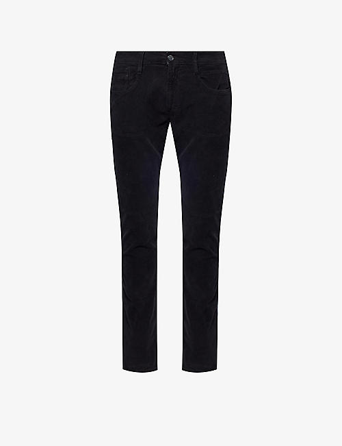 REPLAY: Brand-patch slim-fit stretch cotton-corduroy trousers