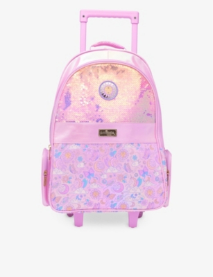 SMIGGLE: Cosmos light-up wheeled woven trolley backpack