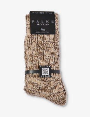 FALKE: Brooklyn cable knit stretch-organic-cotton blend socks