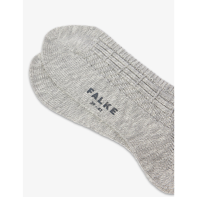 Shop Falke Chunky Branded-sole Cotton-blend Socks In Lunar