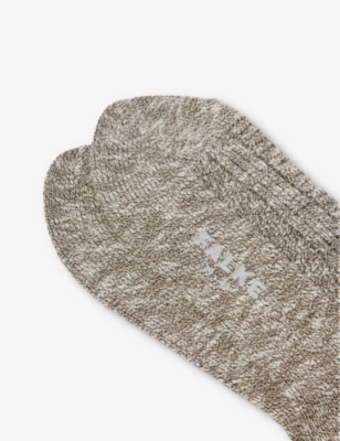 Shop Falke Chunky Branded-sole Cotton-blend Socks In Artichoke
