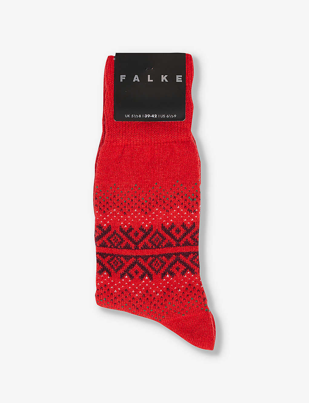 Falke Mens Red Inverness Patterned Knitted Socks