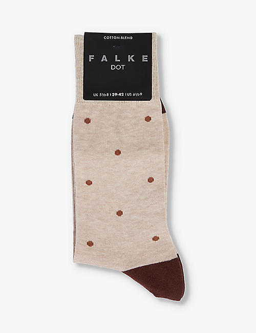 FALKE: Polka-dot branded-sole cotton-blend socks