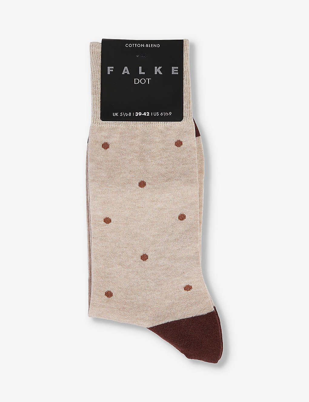 Falke Mens Taupe Mel. Polka-dot Branded-sole Cotton-blend Socks