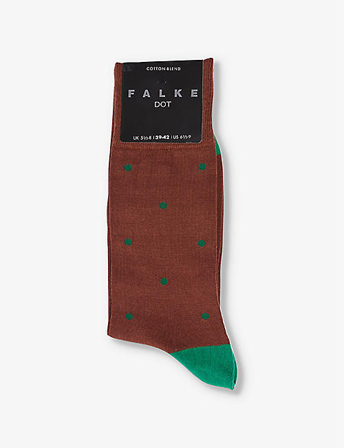 FALKE: Dot-patterned cotton-blend socks
