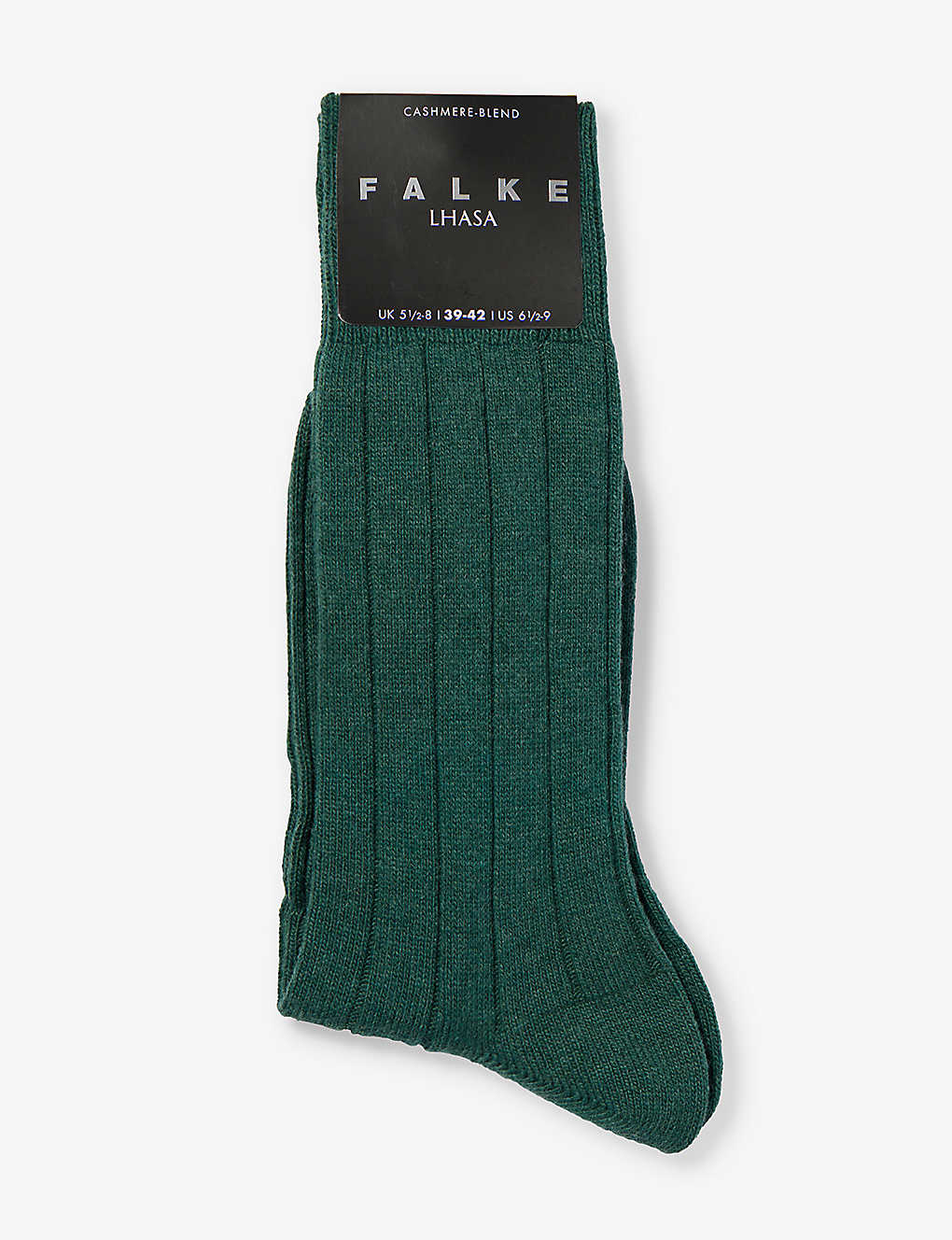 Falke Mens Hunter Green Lhasa Ribbed Ankle-rise Woven-blend Socks