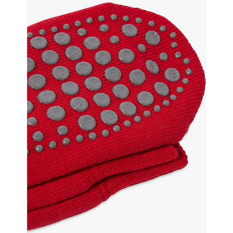 Shop Falke Homepads Cotton-blend Slipper Socks In Scarlet