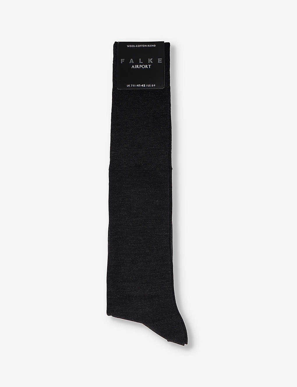 Falke Mens Anthra.mel Airport Ribbed-trim Wool-blend Socks In Grey