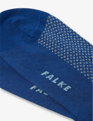 Shop Falke Men's Royal Blue Uptown Tie Brand-print Cotton-blend Socks