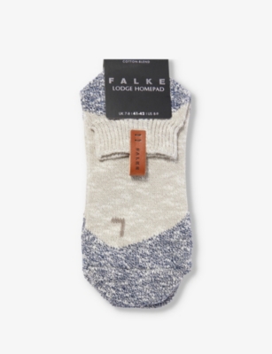 Shop Falke Men's Light Grey Lodge Homepad Ribbed-trim Cotton-blend Socks