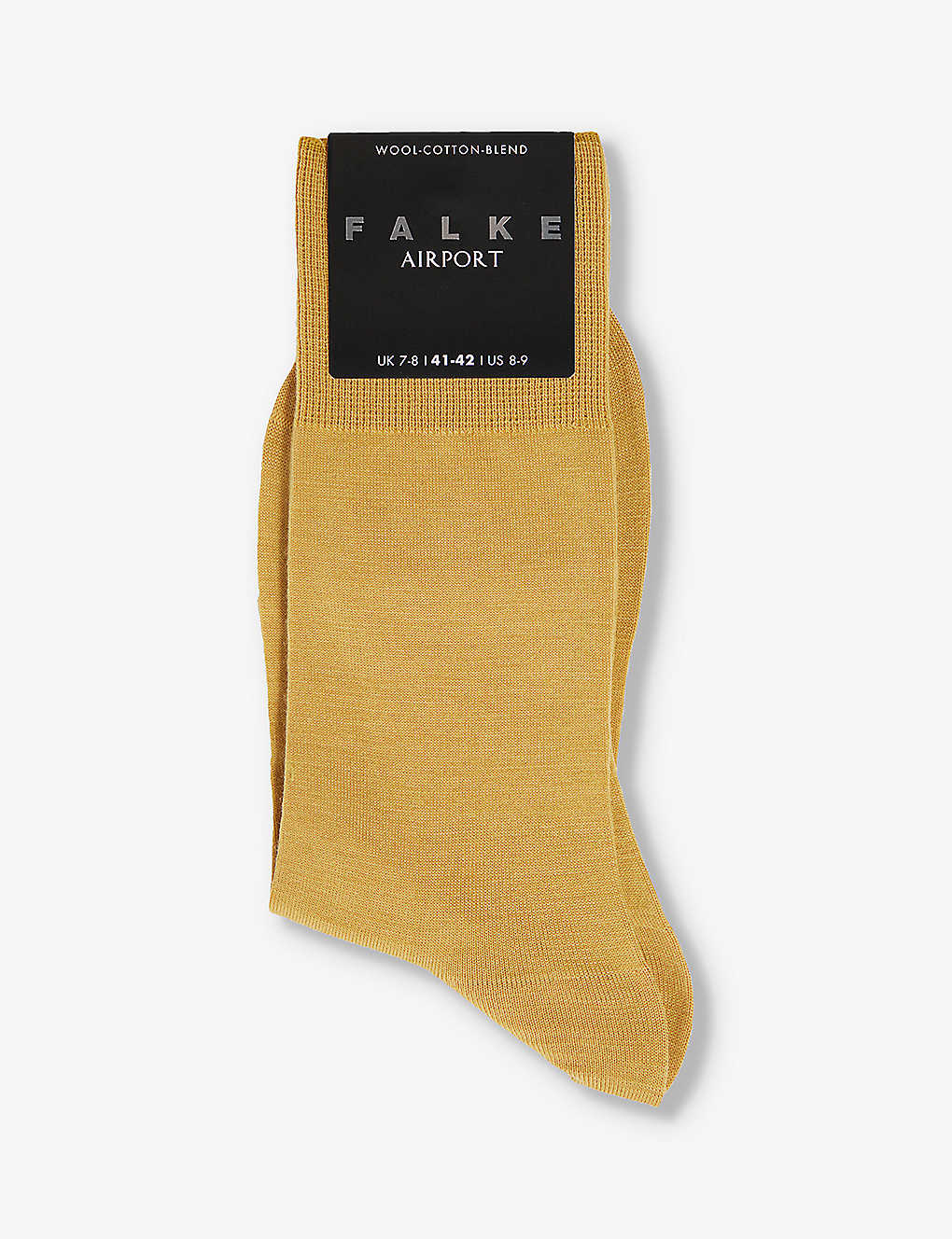 Falke Mens Brass Airport Ribbed-trim Wool-blend Socks In Brown