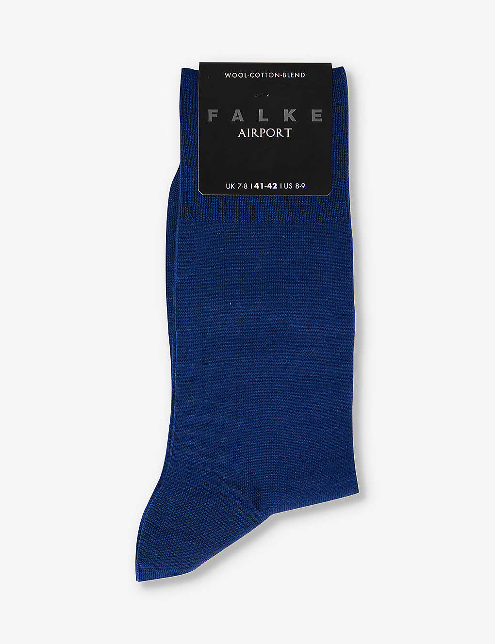 Falke Mens Royal Blue Airport Ribbed-trim Wool-blend Socks