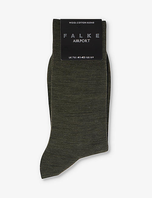 FALKE: Airport ribbed-trim wool-blend socks