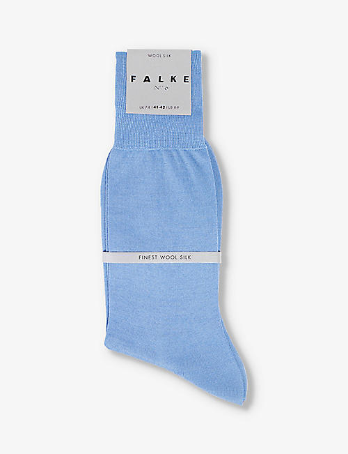 FALKE: Brand-print ribbed-trim wool-blend socks