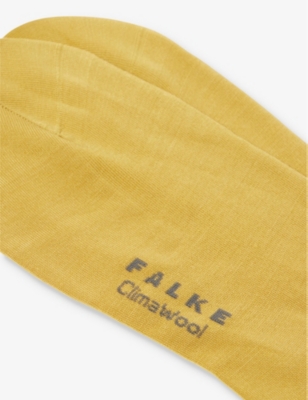 Shop Falke Mens Brass Climawool Branded-sole Cotton-blend Socks