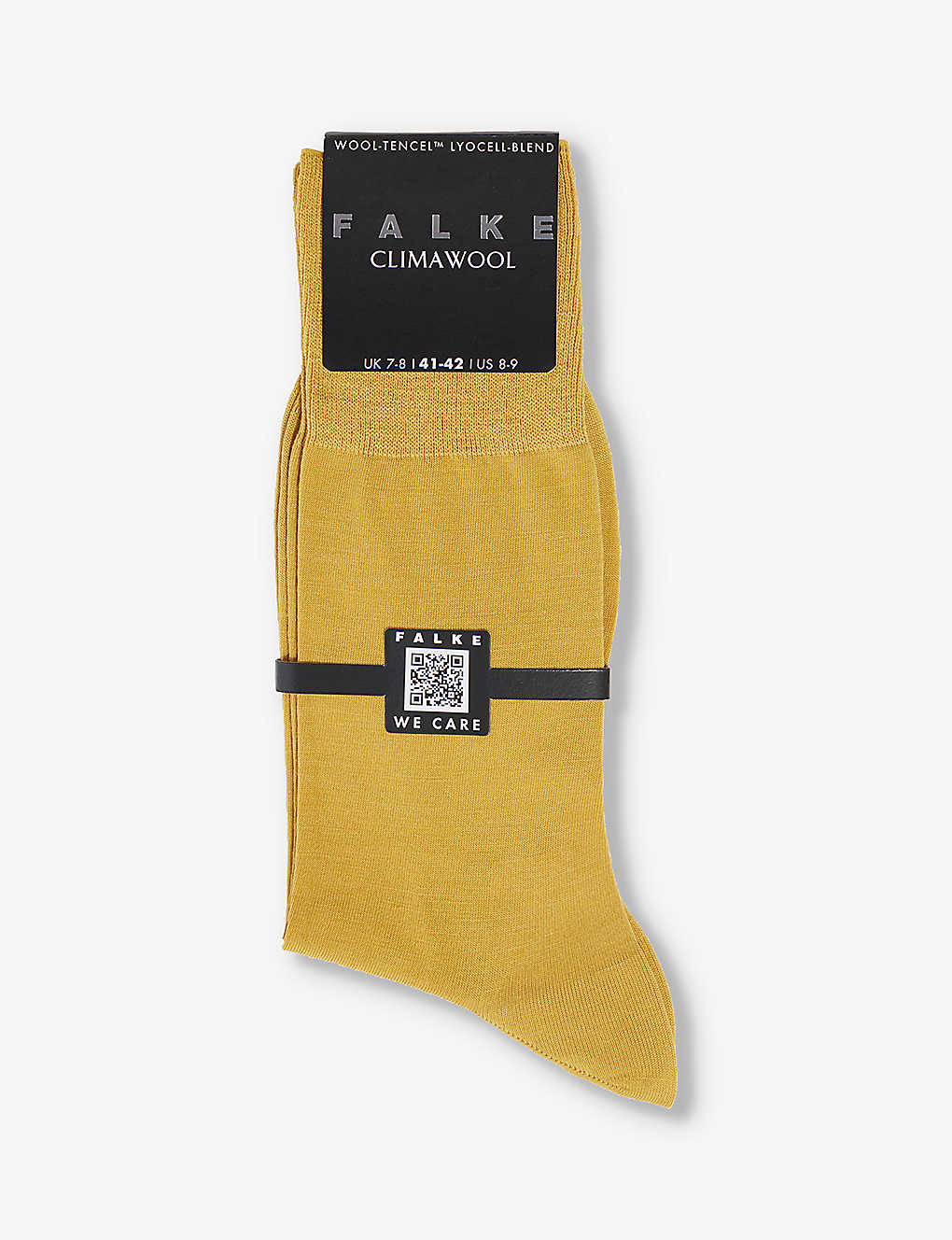 Falke Mens Brass Climawool Branded-sole Cotton-blend Socks