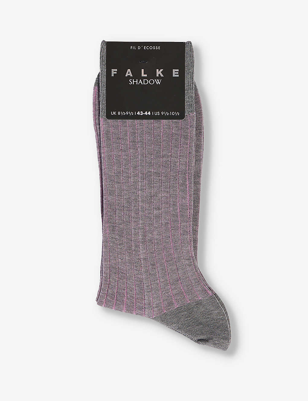Falke Shadow Mercerized Cotton & Nylon Dress Socks In Grey